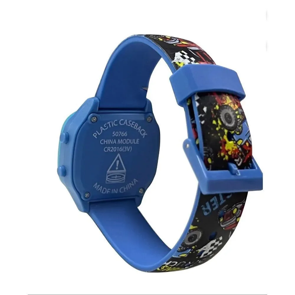 Wonder Nation LED dial kids digital watch (Monster Trucks print)